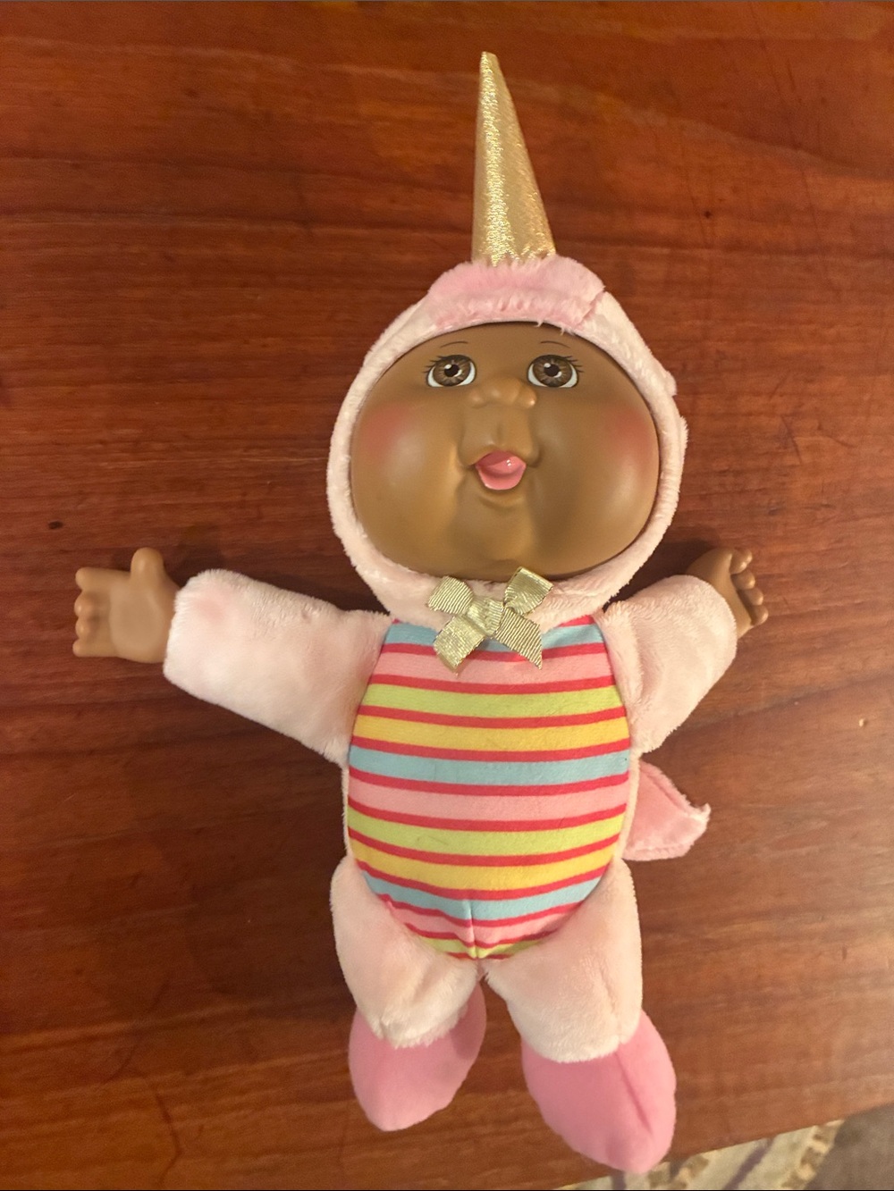 Cabbage patch kids Unicorn Baby Doll Plush with Striped Bodysuit